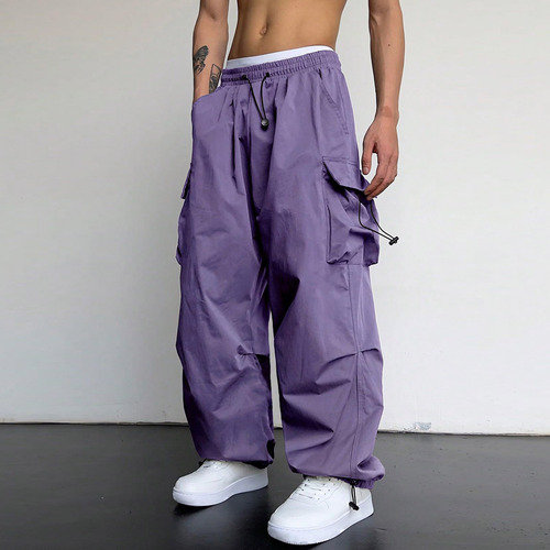 Pantalones Para Hombre Con Cintura Elástica Con Cordón Y Bol