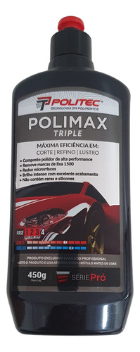 Composto Polidor Corte Lustro Refino Polimax Triple 450g Cor Branco 110V/220V