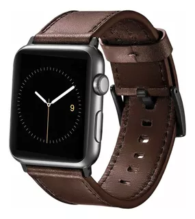 Correa De Cuero Platinum Para Apple Watch 1 2 3 42mm Borbón