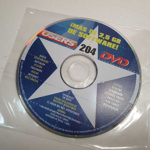 Disco Pc Users 204 - Software Dvd - Año 2003