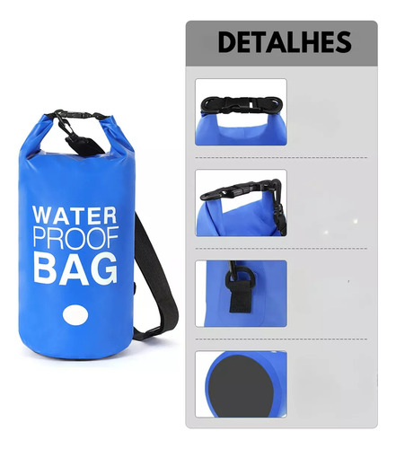 Bolsa Impermeável Resistente 5 Litros Camping Aventuras Preto