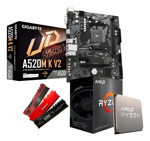 Kit Gamer Amd Ryzen 5 5500 + A520m K+ 16gb Ddr4 - Pc Xpress Preto