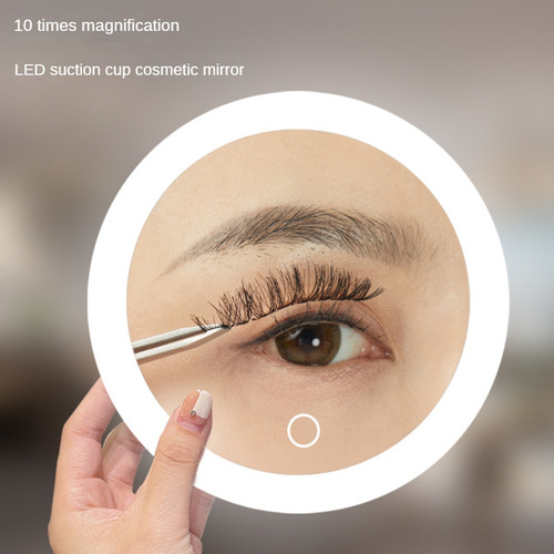 Para Espejo De Aumento 10x Con Luz Espejo De Maquillaje Con