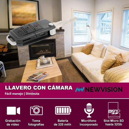 Llavero Espia Camara Oculta Camuflada Microfono Fotos Video Audio Ranura Para Micro Sd Seguridad Espionaje Voz Bateria