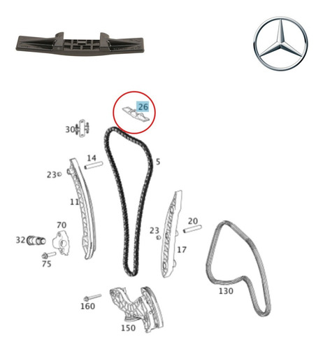 Imagen 3 de 10 de Guia Plastica Distribucion Mercedes Benz C200 250 Cgi Om271