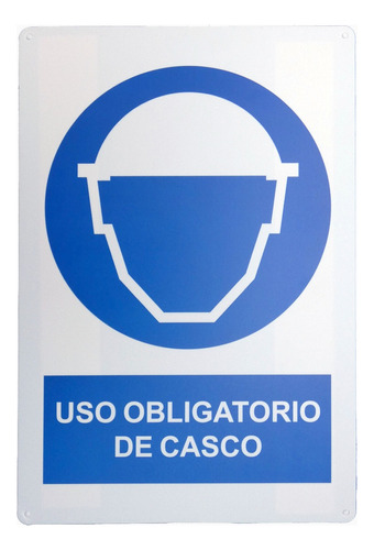 Señal - Uso Obligatorio De Casco - Letrero De Aviso