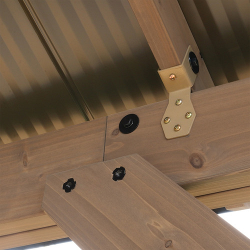 Pérgola Jardín Madera De Cedro Techo Pabellón Terraza Sombra