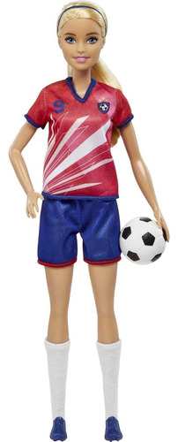 Muñeca Barbie Soccer A La Moda Con Cola De Caballo Rubia, Co