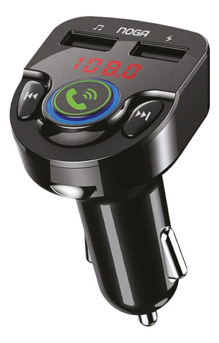 Noga Car usb 10 Negro 12V Adaptador Bluetooth para transmissor automático de FM e reprodutor de MP3