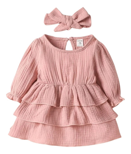 Vestido Rosa Vieja Para Bebe De 3m A 6m