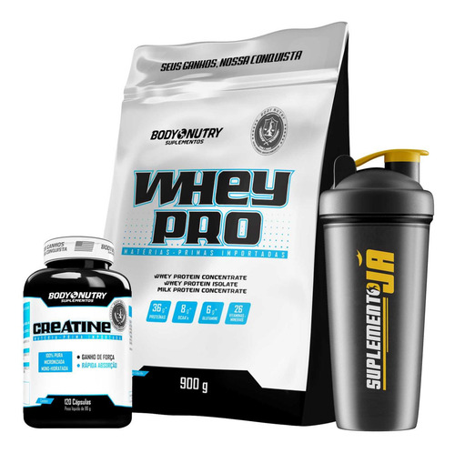 Whey Isolado E Concentrado + Creatina 120 Caps + Coq Sabor Banana Caramelizada