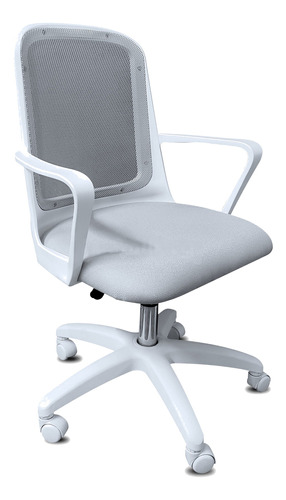 Imagen 1 de 1 de Silla de escritorio Mobilarg Fresa ejecutivo ergonómica  blanca con tapizado de tela y mesh