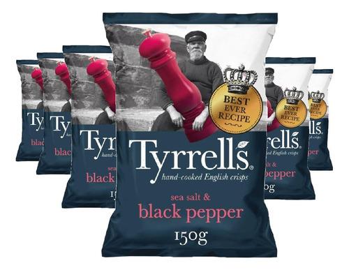Imagem 1 de 3 de Batata Chips Pimenta-do-reino Tyrrells 150g (6 Und) Promoção