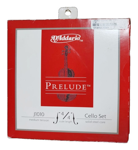 Cordas Daddario Prelude Violoncelo Cello J1010 Tensão Média