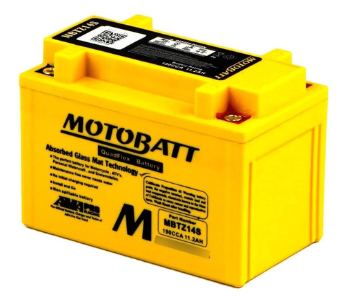 Bateria Motobatt - Quadflex - Mbtz14s - 11,2 Ah