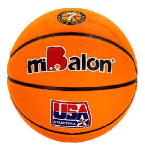 Pelota Mibalón Básquet Celular #7 Naranja Grabada