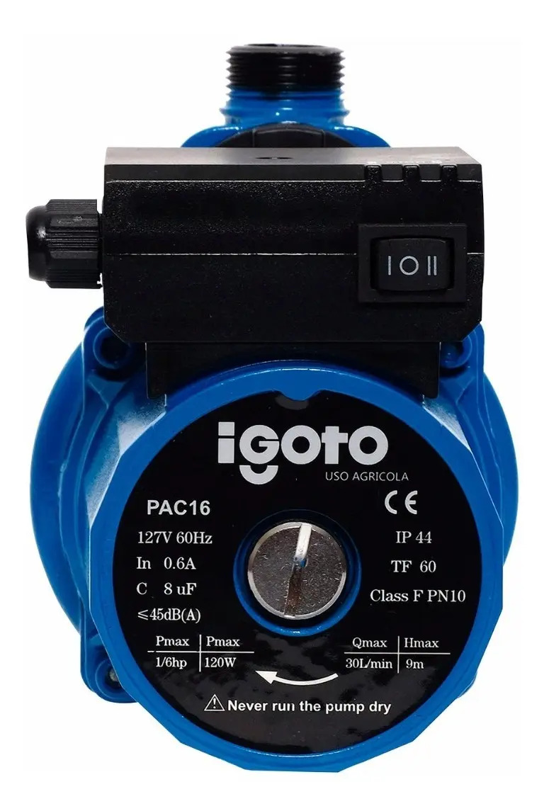 Bomba Presurizadora Automática Igoto Pac16 1/6 Hp
