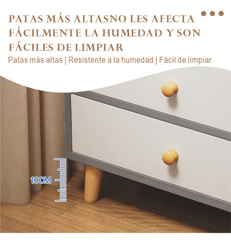 Buró Blanco Minimalista Con 2 Cajones Para Recámara