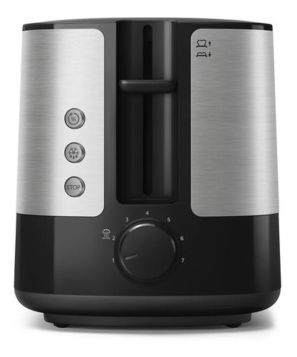 Imagen 2 de 3 de Tostadora Metalica Philips Hd2637/90 Diseño Compacto