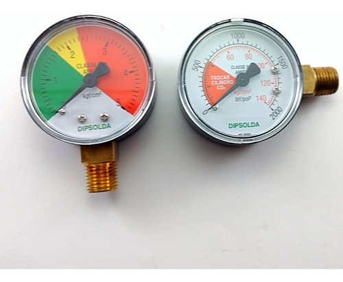 Imagem 1 de 2 de Manômetro Para Regulador De Pressão Co2 Chopp (par)