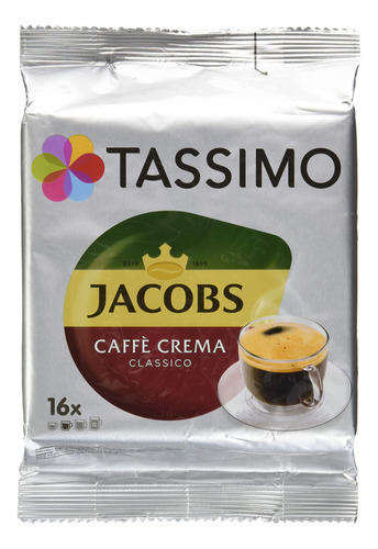 Tassimo Jacobs Caffe Crema Classico, Cafe Con Crema Fina, 16
