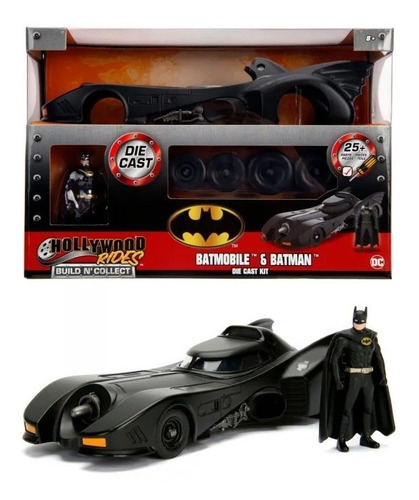 Batman E Batmobile 1989 - Kit Em Metal P/ Montar 1/24 - Jada