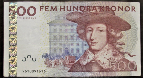 Billete Suecia 500 Kronor Alta Denominacion (c85)