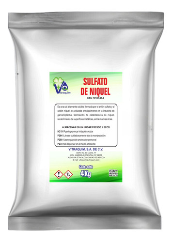 Sulfato De Niquel 1kg Recubrimiento Metales Materia