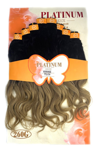 Cabelo 50%humano 50%orgânico Romance Platinum Superstar 1pct