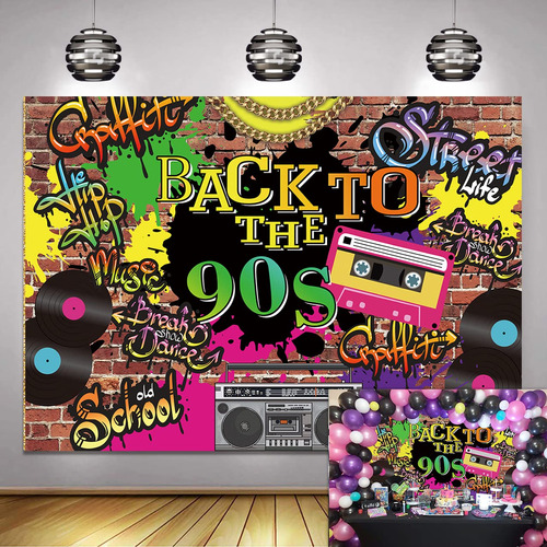 Back To The 90s Telon Fondo Pared Ladrillo Grafiti Hip Hop 7