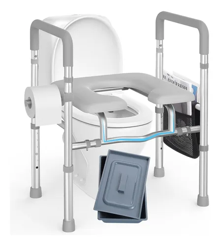 Asiento De Inodoro Elevado Con Asas 180 Kg Ajustable