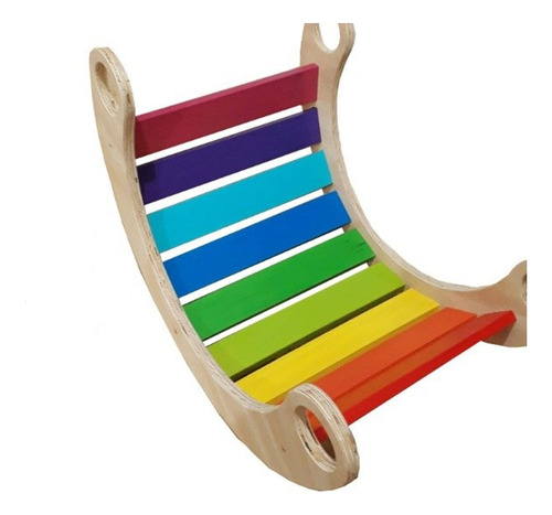 Hamaca Arco Iris Balancin De Madera Juego Waldorf Montessori