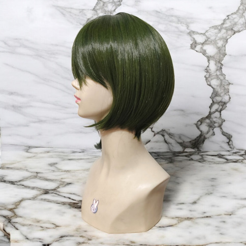Peluca Verde Manzana Con Coleta Lateral Ubel Cosplay Tamaño De La Base Unitalla