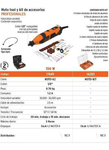 Mototool Y Kit De Accesorios Profesional Truper