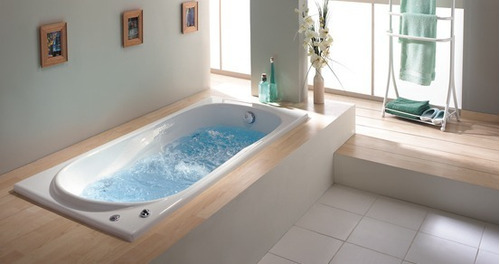 Imagen 4 de 9 de Bañera Acrilico Sanitario Aquaglass Recife 160x77 C/ 11 Jets