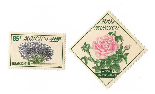 Mónaco 1959 Flores Lavanda Y Rosa Serie 2 Val Mint 521/22  