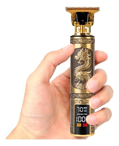 Máquina De Cortar Cabelo Fazer Barba Acabamento Dragão Cor Dourado 110v/220v