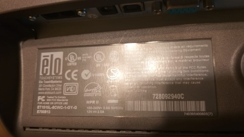 Monitor 15 Elo Touch Et 1515l Funciona Ok-no Envio