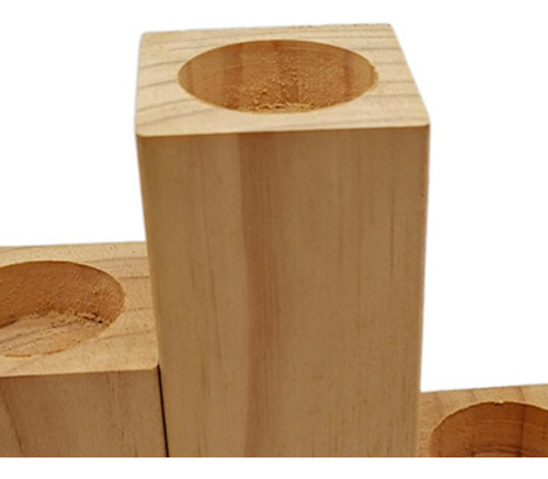 Portavelas De Madera Elegante Durable Retro Para Boda Sala