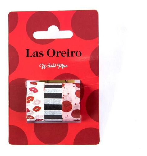 Washi Tape Cinta Las Oreiro 1.5cmx 3mts -3 Unidades-original