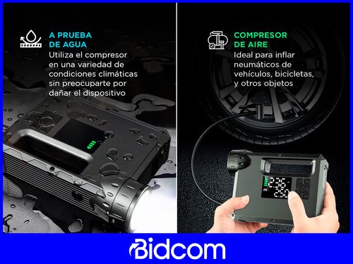 Power Bank 10000 Mah 5 En 1 Gadnic Inflador Electrico