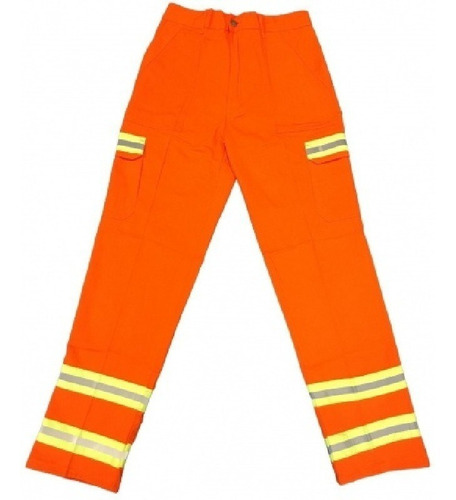 Pantalon Cargo Trabajo Reflectivo 240gr/m2 Naranja M L Xl Xl