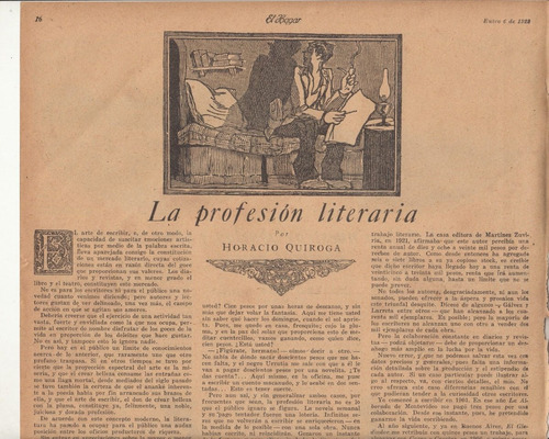 1928 Horacio Quiroga Articulo La Profesion Literaria Raro