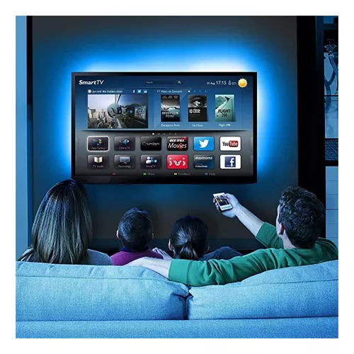 Tira de luces LED de 6.56 pies para TV de 40 a 60 pulgadas, 16 colores  cambiantes, 5050 LED, iluminación sesgada para HDTV, kit de  retroiluminación