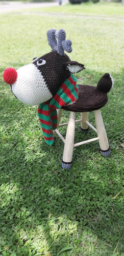Imagen 8 de 8 de Banquito Infantil De Madera Alba Amigurumi Tejido Crochet