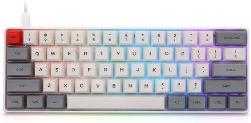Teclado Mecánico Para Juegos Sk61 Gray Hotswap Con Int...