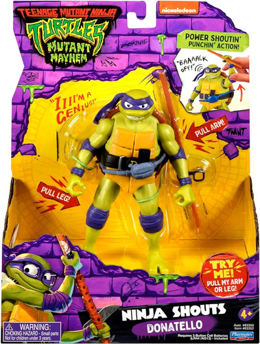 Muñeco Articulado Tortugas Ninjas Donatello C Sonidos P Niño