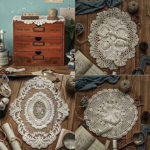Mantel De Mesa Doilies A Prueba De Polvo, De Algodón