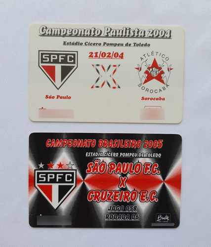 2 Ingresso Futebol São Paulo Cruzeiro Sorocaba 2004/05
