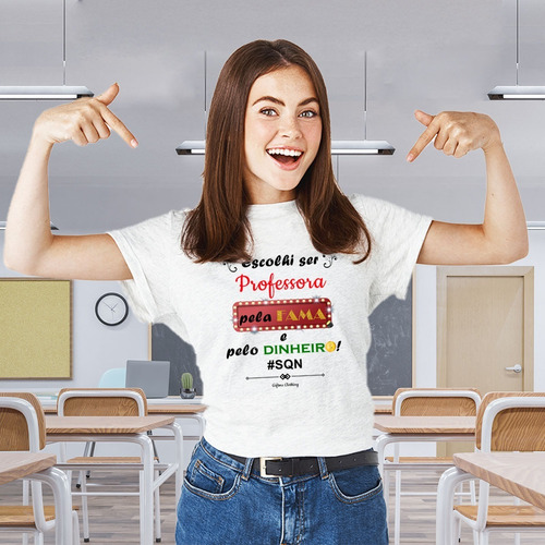 Camiseta Personalizada Professora Pela Fama - Giftme